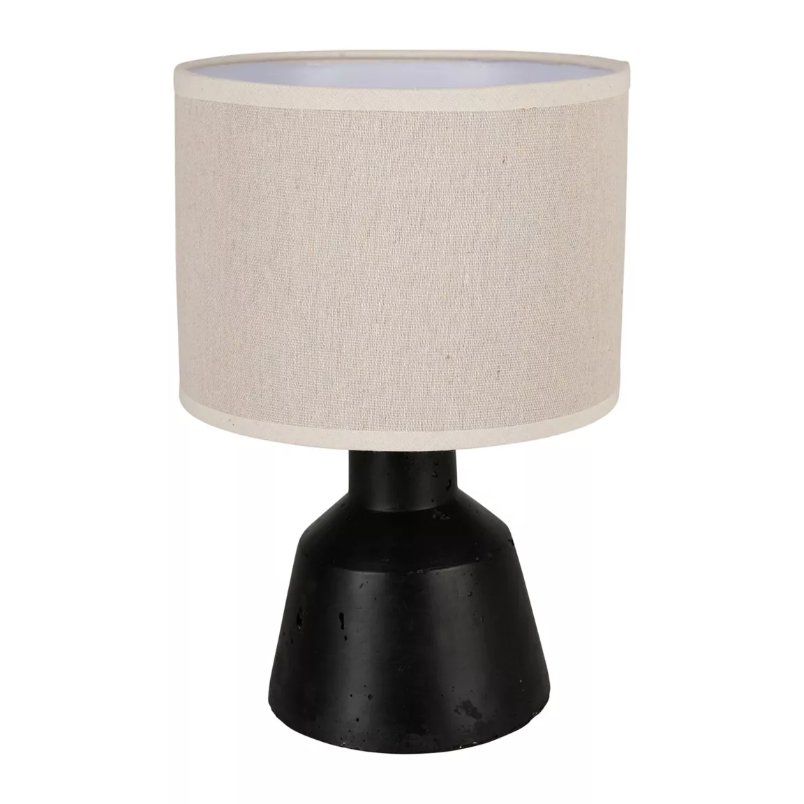 Lampe à poser en ciment (H29 cm) Portland Noir et beige