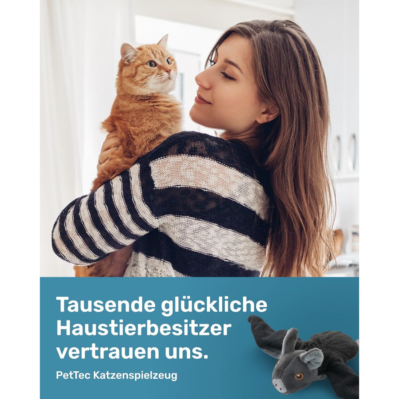 PetTec interaktives Plüschtier für Katzen - Fledermaus