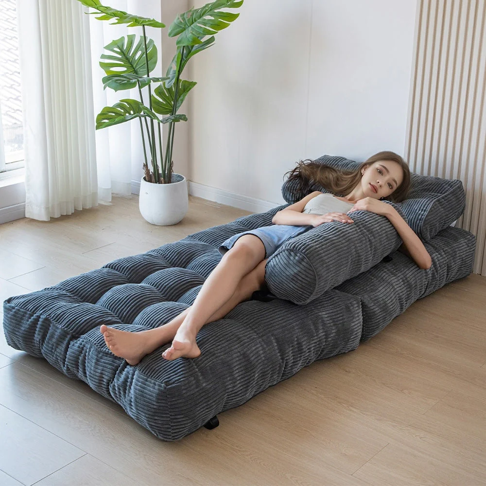 8 Corduroy Folding Couch Sofa Bed,Single
