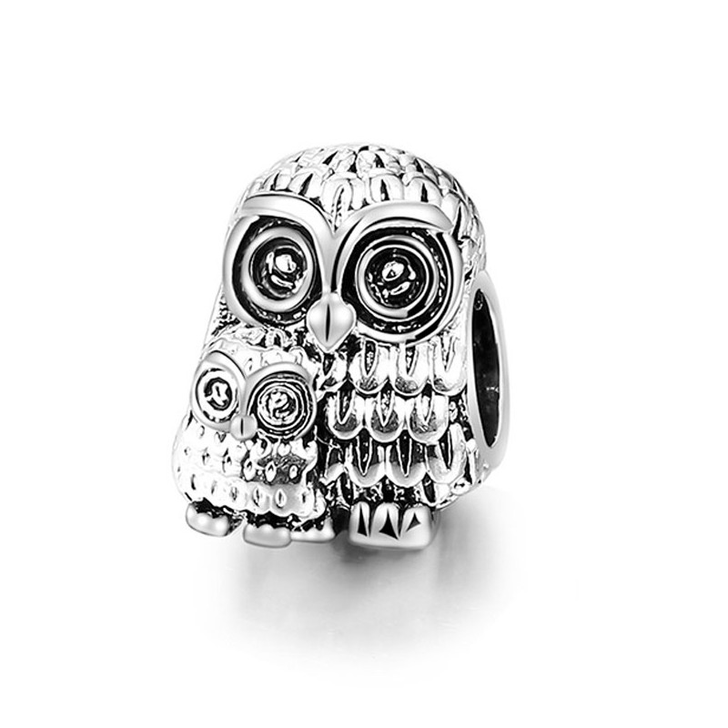 Charms Bead pour bracelet Femme Hibou Acier Inoxydable
