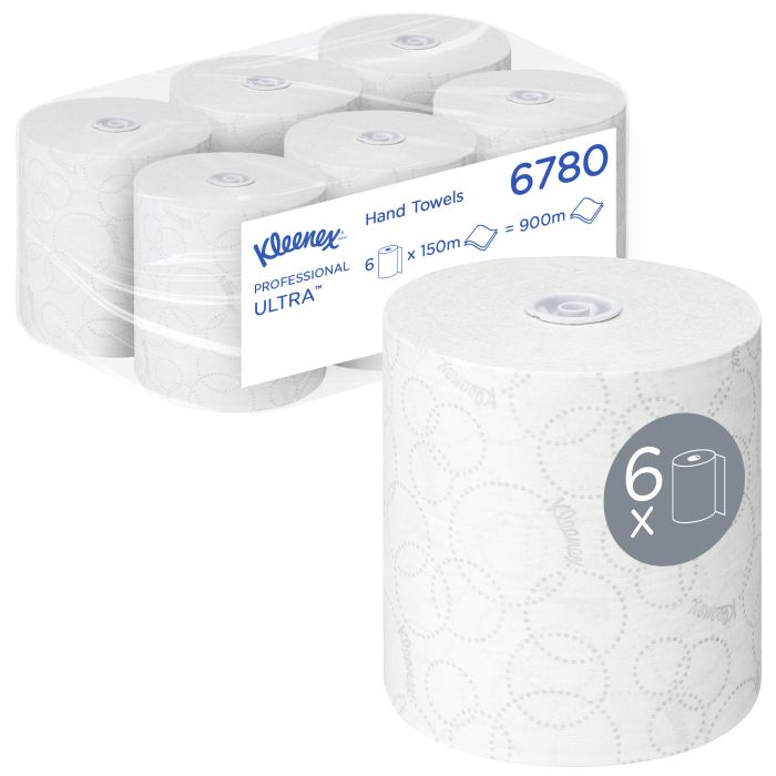 Kleenex 6780 6st Ultra Handdoekenrol 2Laags wit 150m (6780)