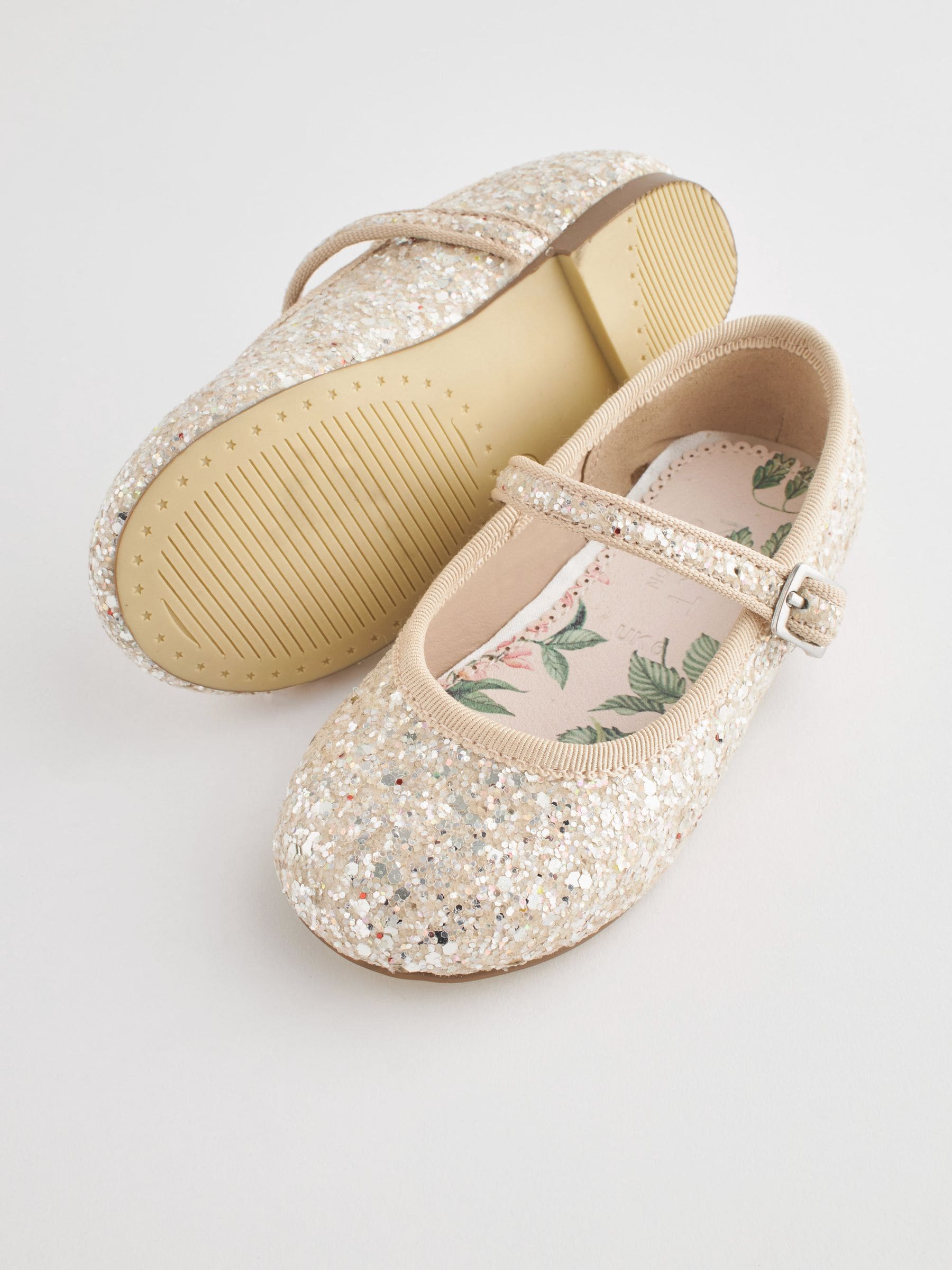 Ivoorkleurig met glitters - Mary Jane gelegenheidsschoenen voor bloemenmeisjes