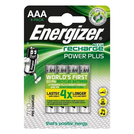 Energizer NiMH-Akku Power Plus, AAA/LR03, 700 mAh, vorgeladen, 4er