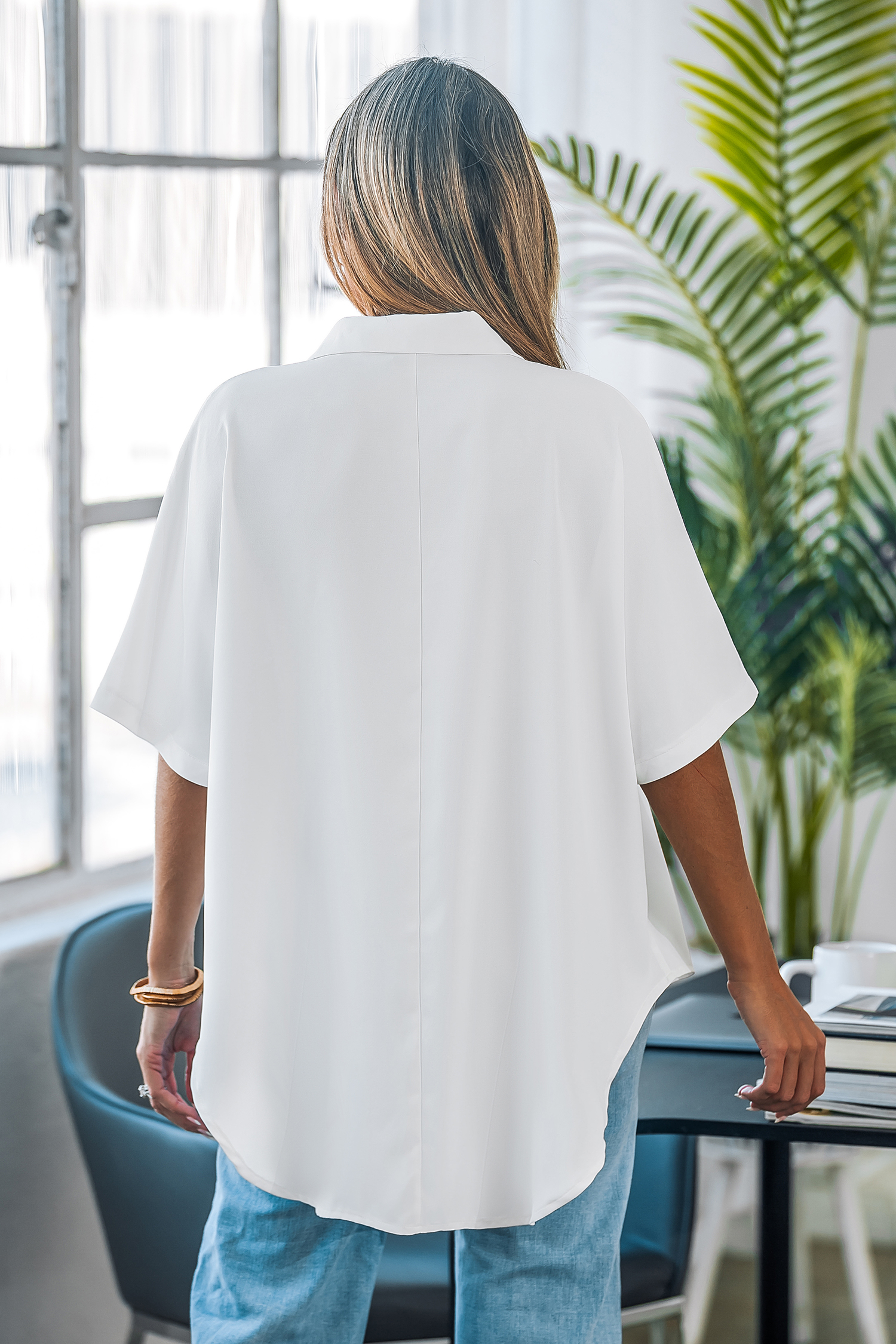Chemise à boutons blanche
