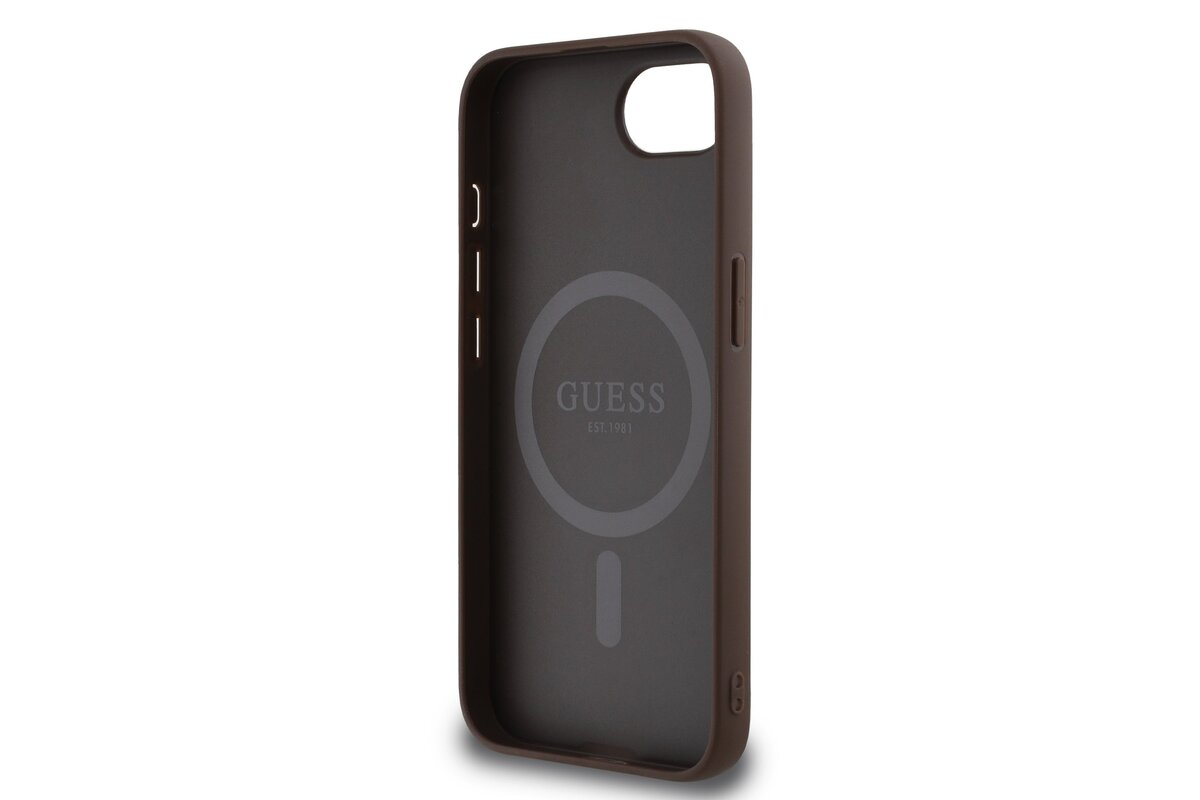 iPhone 16e MagSafe Leder Hardcase Hülle 4G Ring Triangle (GUHMPSE4P4TDPW) - Braun