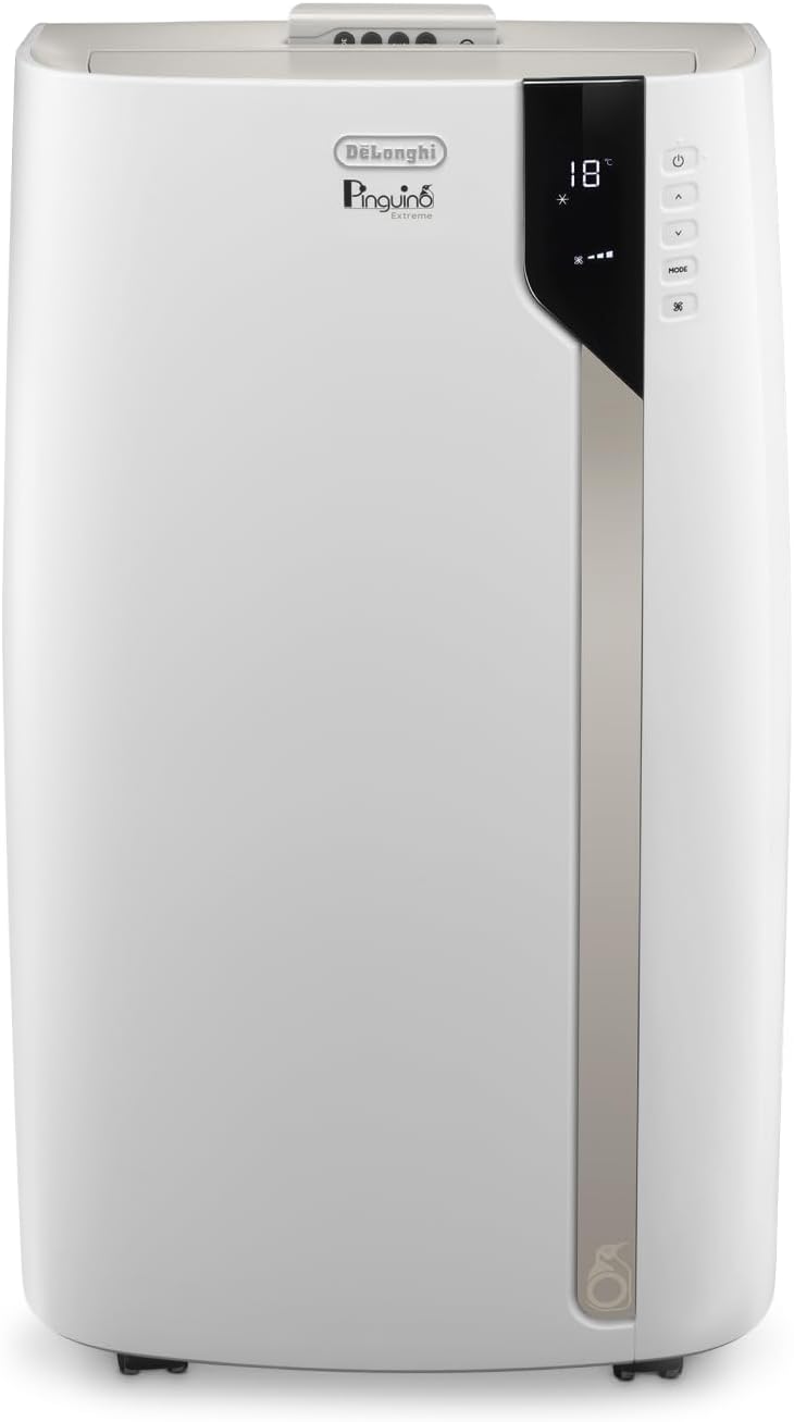 De'Longhi Pinguino PAC EX93 Mobiles Klimagerät mit Abluftschlauch, 60dB(A), Whisper Technology - Sehrleise, Klimaanlage für Räume bis 85m3, 3 Ventilatorgeschwindigkeiten, Entfeuchtungsfunktion, Weiß