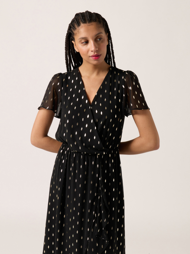 Robe col v cintrée