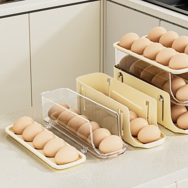 New 3 Levels Eggbeholder for kjøleskap, eggedispenser, eggholder, eggoppbevaring for 30 egg,
