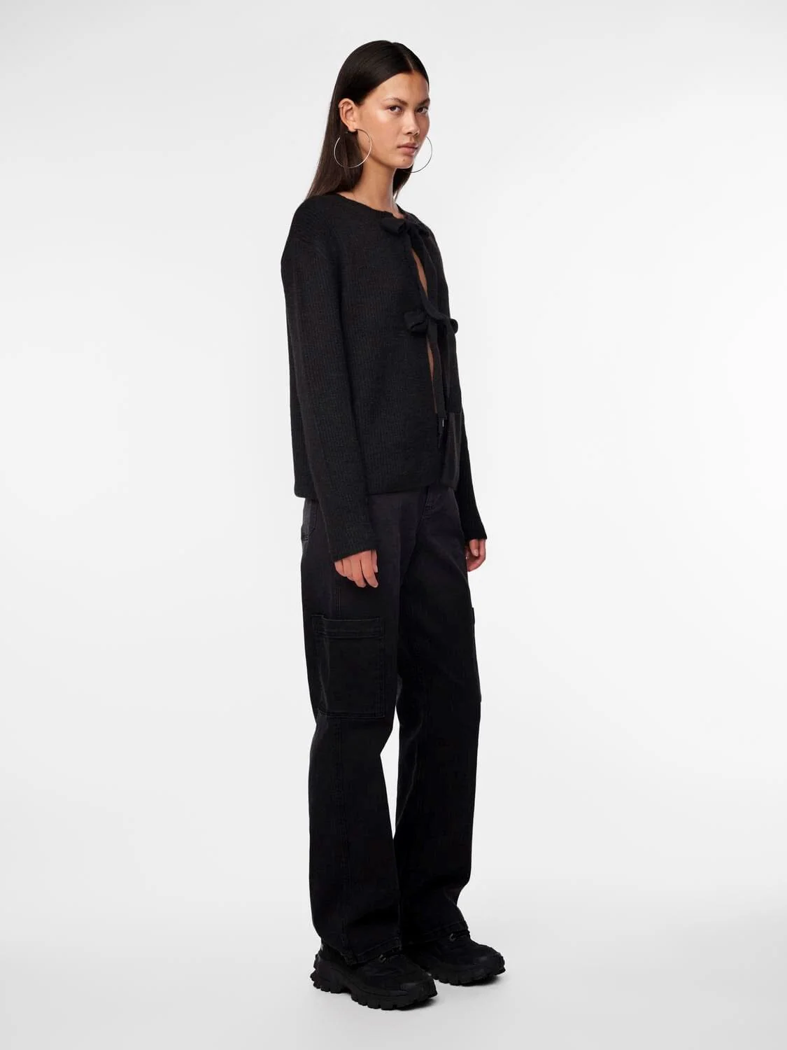 Pieces Pcsilly Ls Reversible Tie Knit 4511205 black