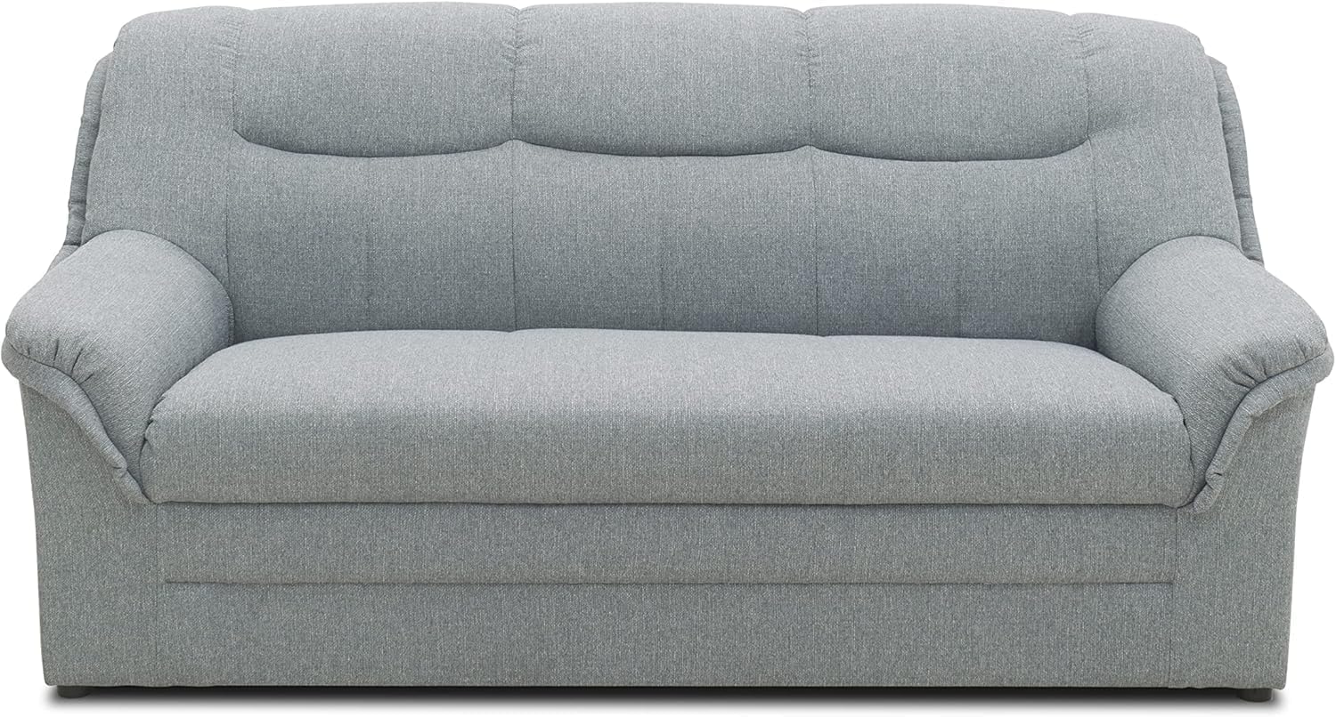 DOMO. collection Sofa Berlin, klassisches 3er Sofa, Polstergarnitur mit hochwertigem Federkern, 3 Sitzer 178 x 90 x 89 cm (BxTxH), Silber