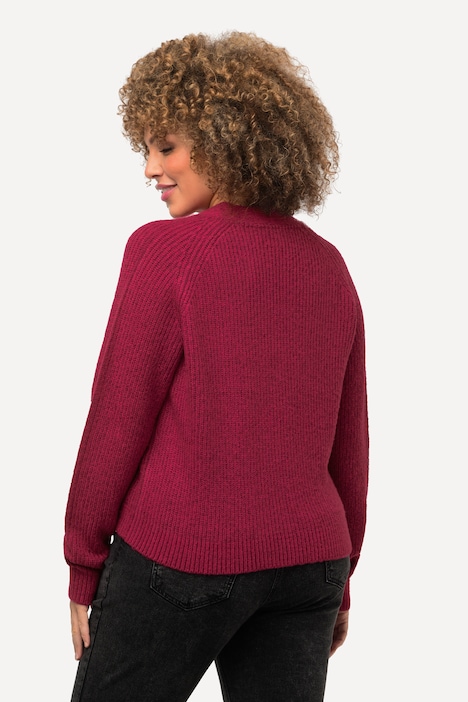 Strickjacke, V-Ausschnitt, Knopfleiste, Raglanärmel