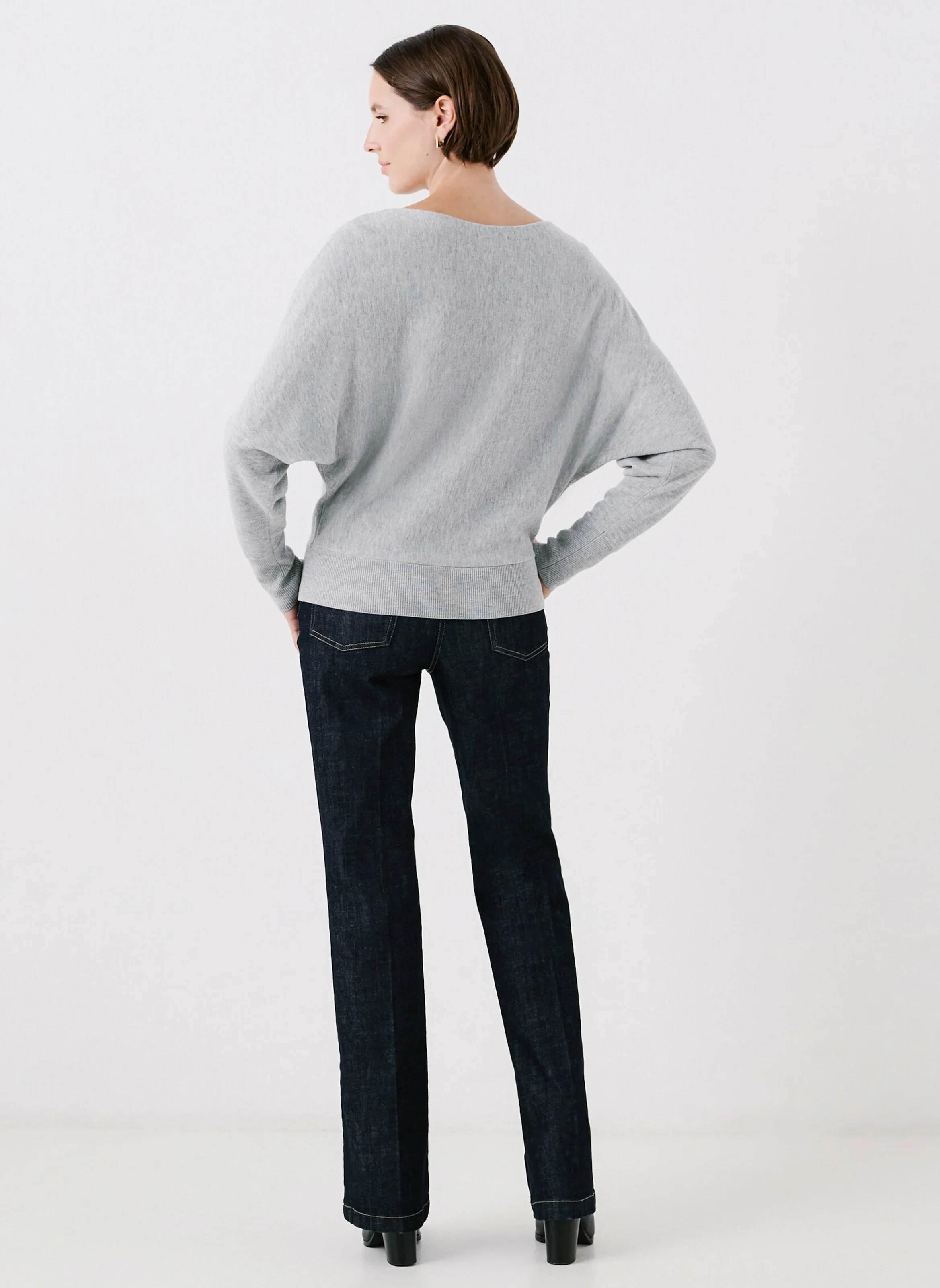 MIU2 - Pull ample à col bateau| Gris
