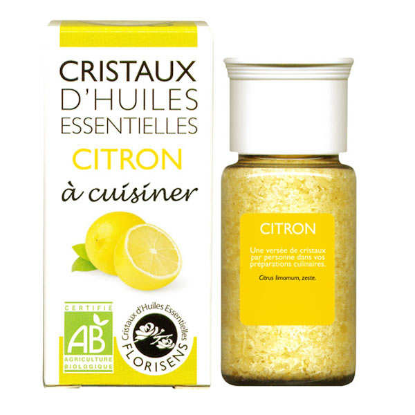 Citron - Cristaux d'huiles essentielles à cuisiner - Bio