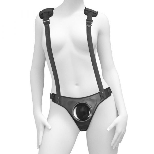 Body Dock Suspenders Strap-on Dildo Preto