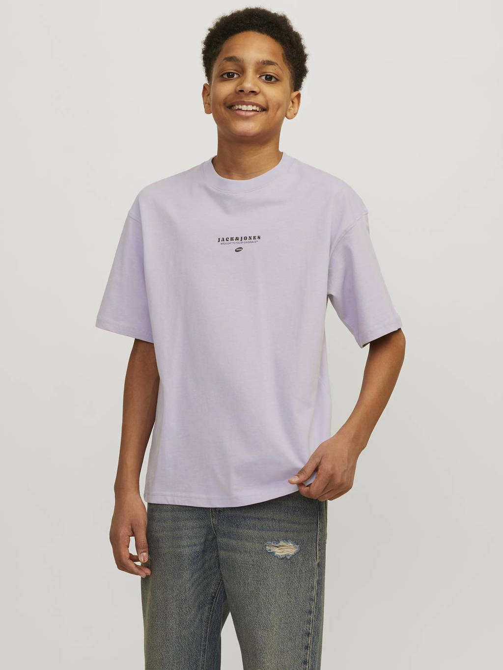 JACK & JONES T-shirt JORMARBELLA met backprint lila