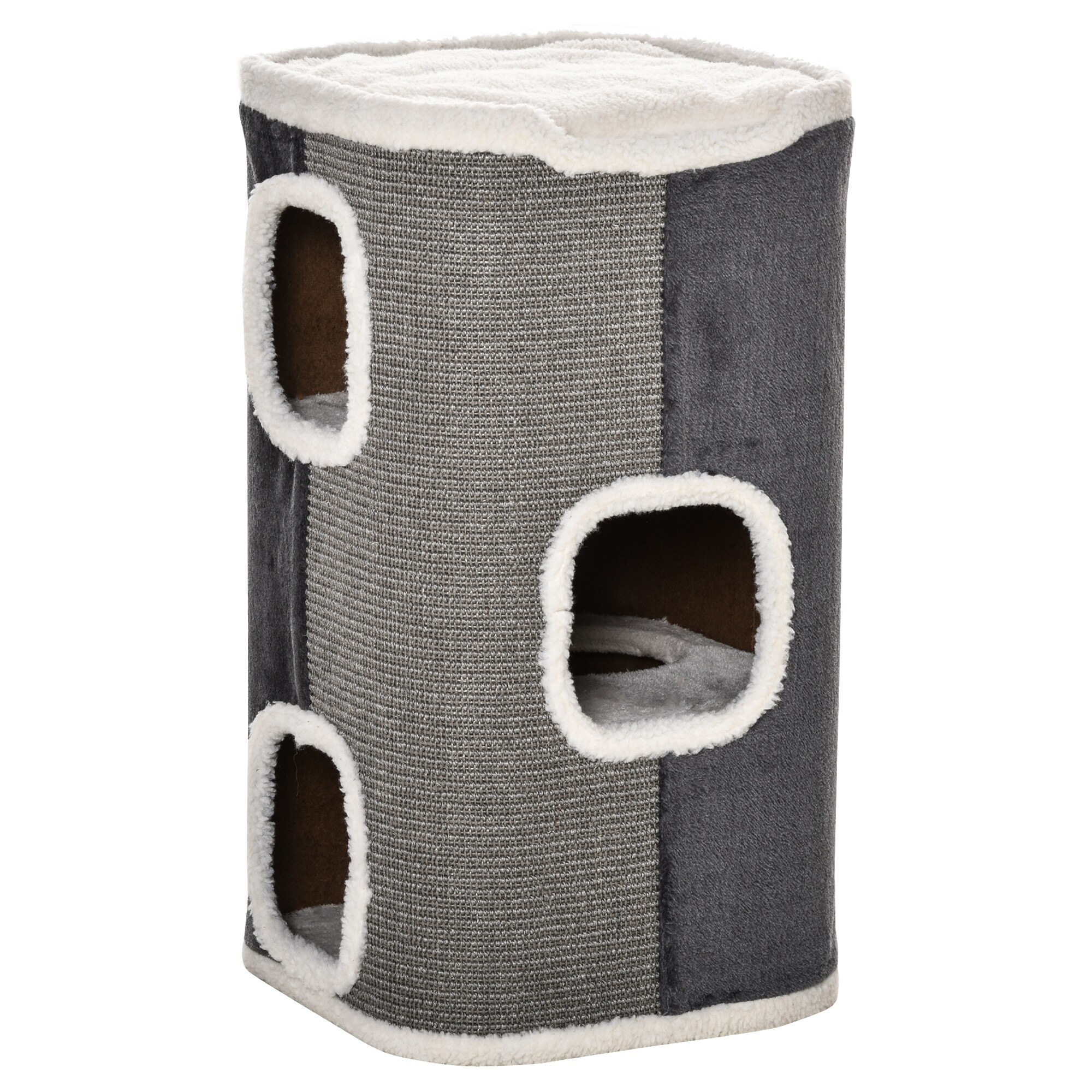 PawHut Kratzbaum mit 3 Etagen bunt 40L x 40B x 74H cm
