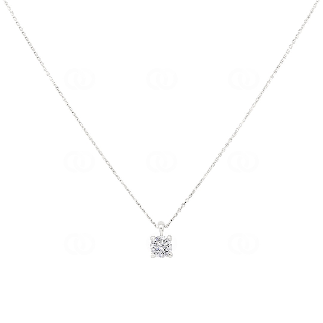 Collier mit Anhänger 750/18 K Weissgold mit Diamant 0.30 ct H/si