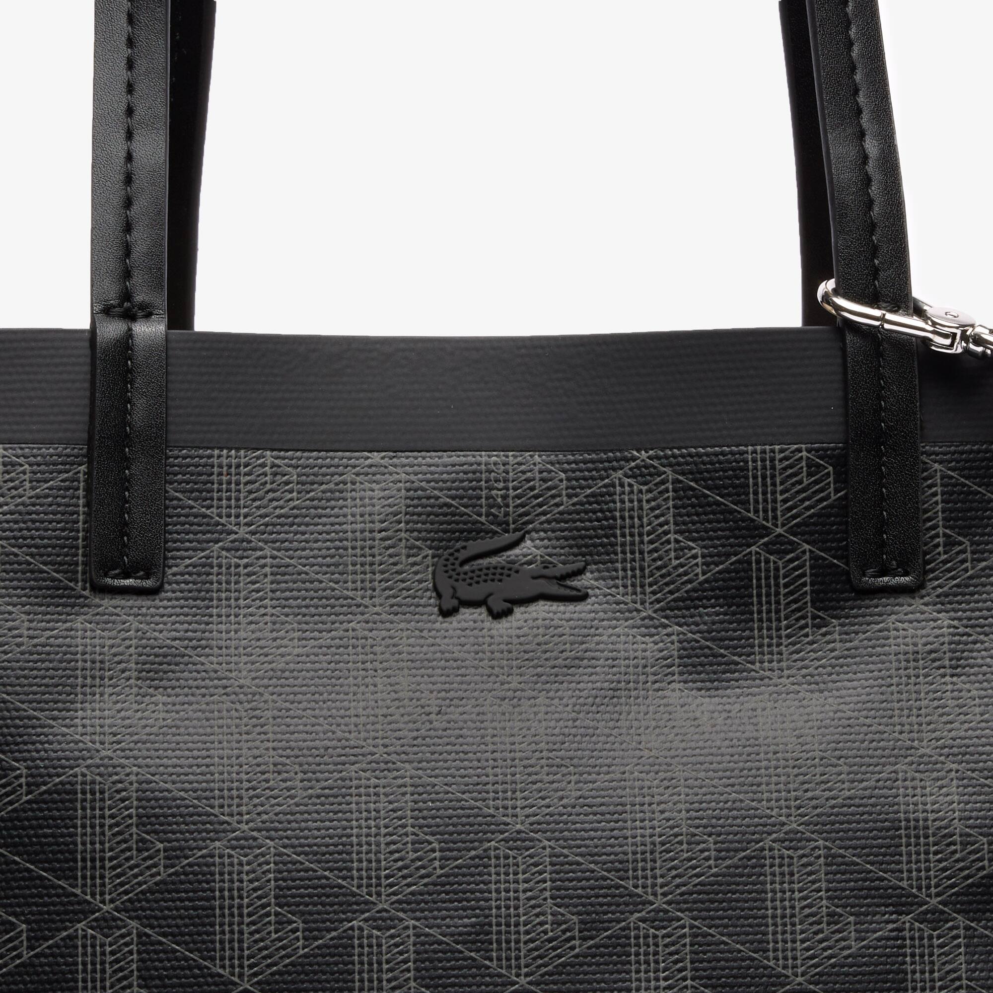 Grand sac cabas Zely monogramme en toile enduite Sacs à main & Cabas - Noir - Lacoste - Femme