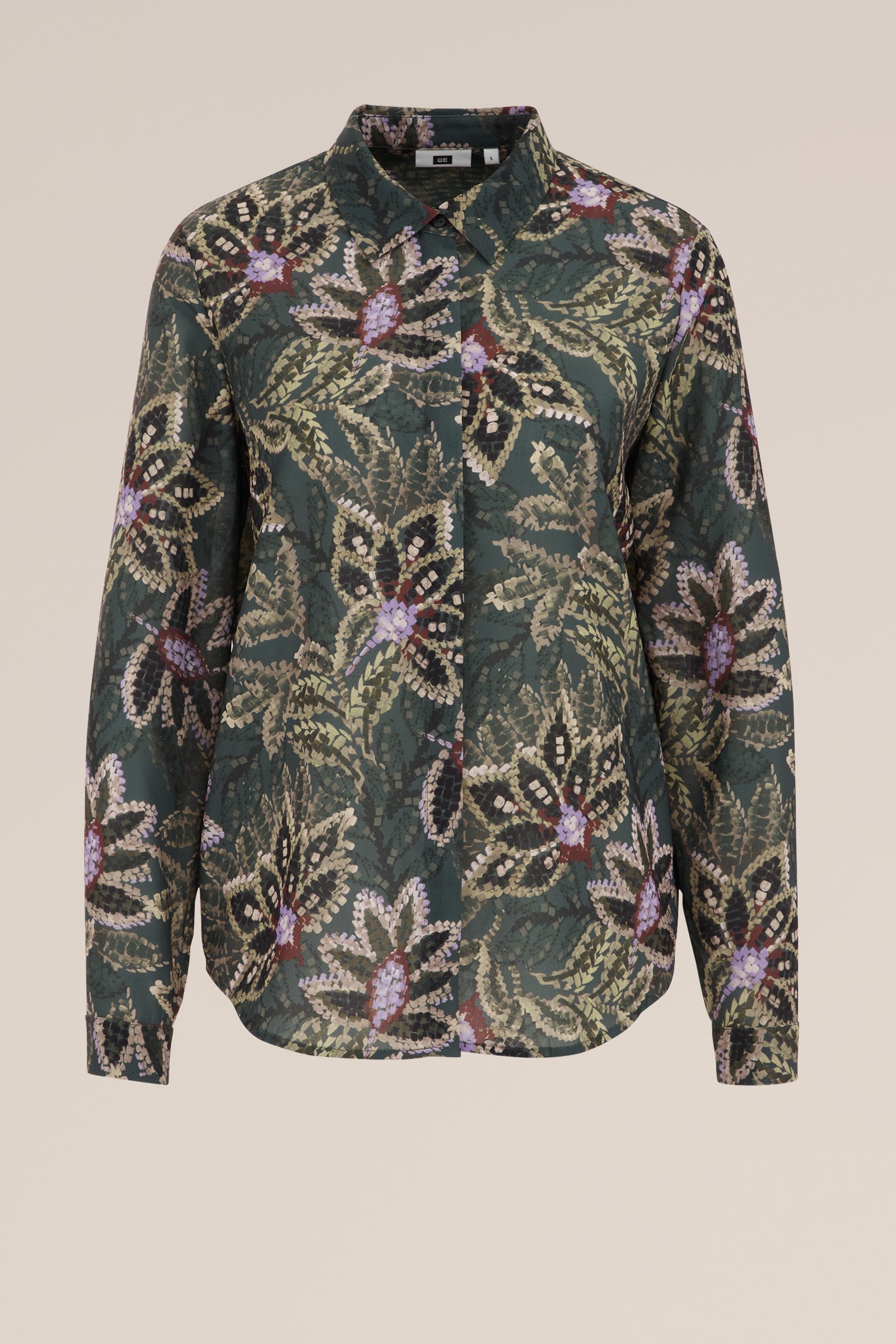 blouse met fijne structuur WE Fashion Mosgroen