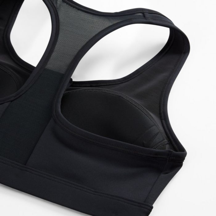 Nike Dame BH Dri-FIT Swoosh Padded Medium Support Full Zip Bra Sort