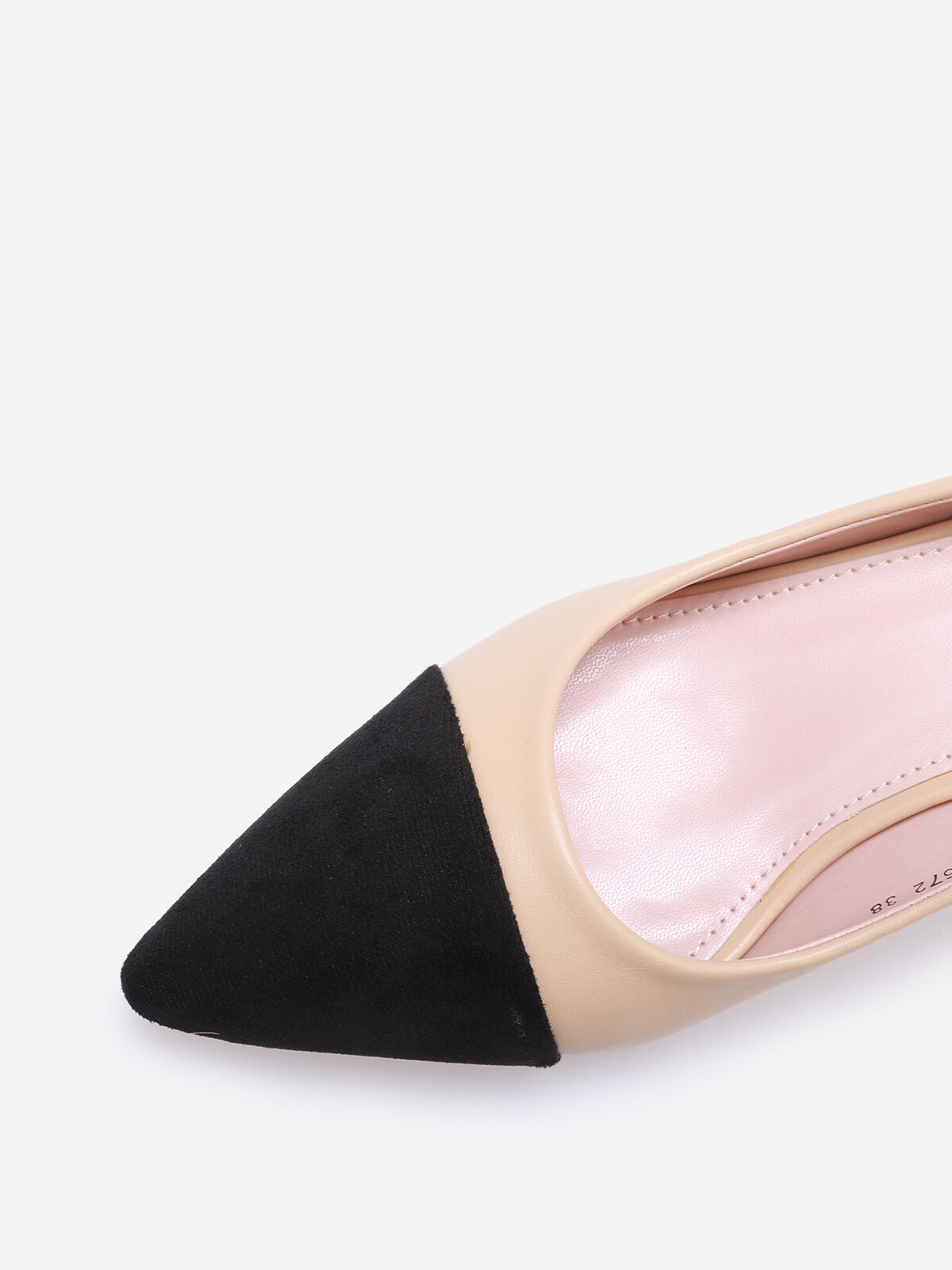 Escarpins pointus bi-colores- Beige