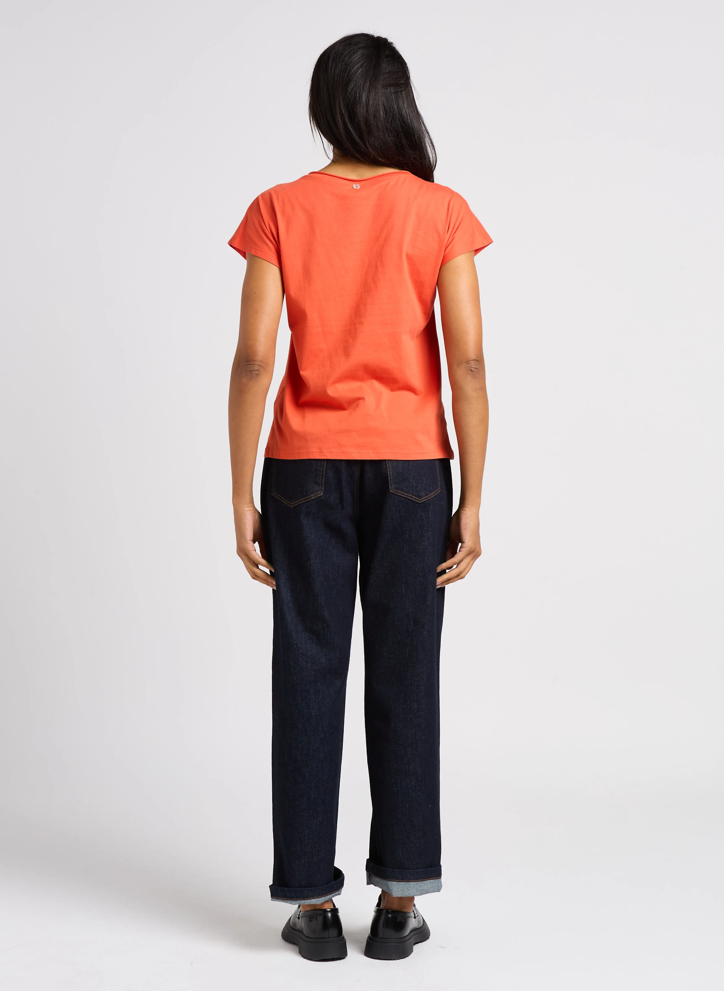 LE JILL - Jean large taille haute en coton stretch| Bleu