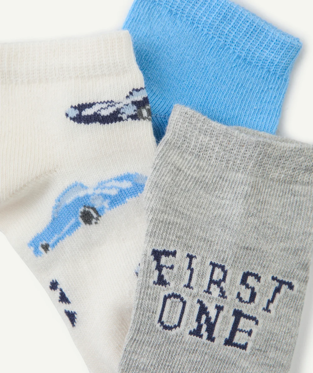 lot de 3 paires de socquettes bébé garçon thème voitures