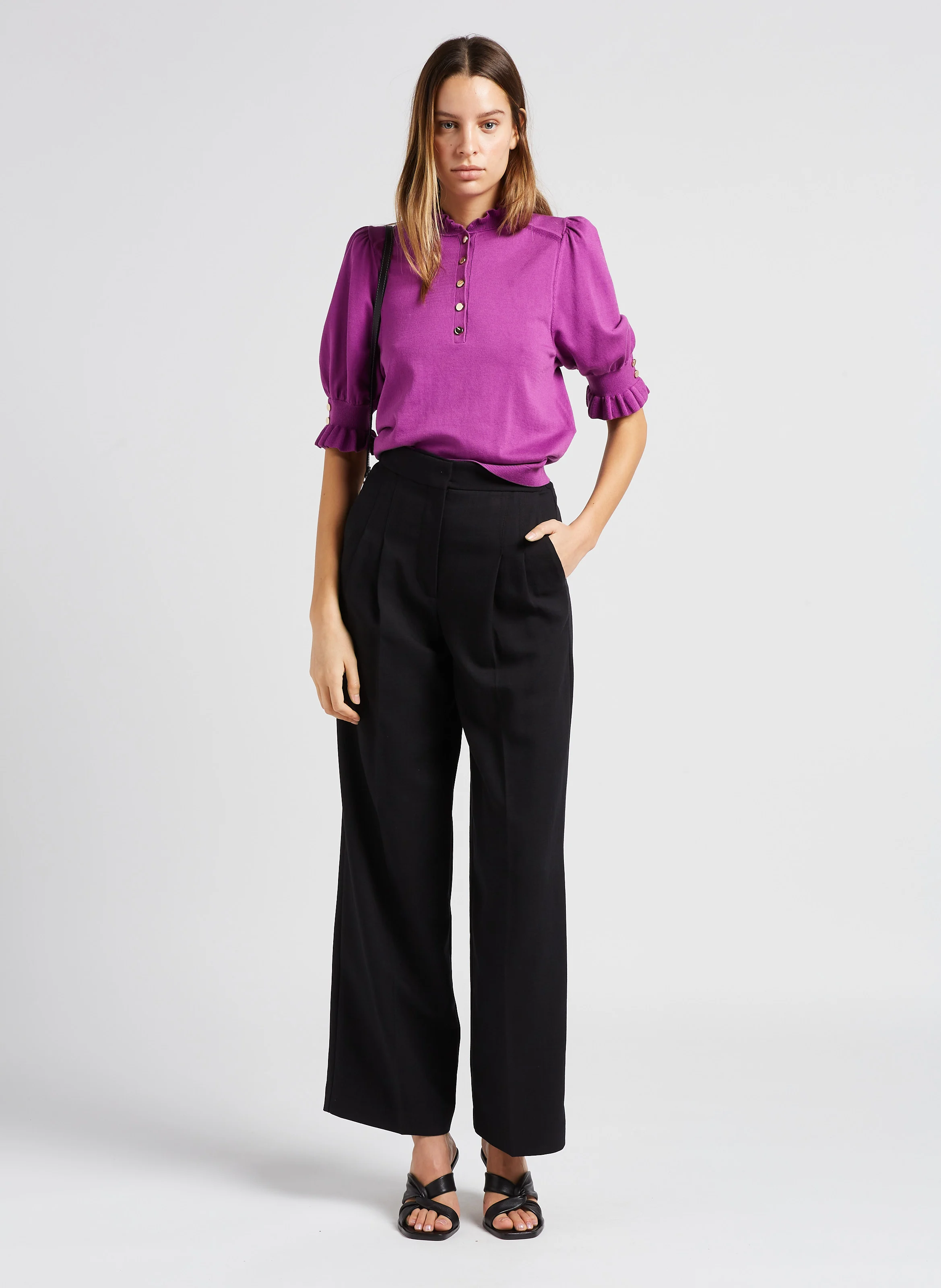 EDWIN - Pantalon large taille haute | Noir