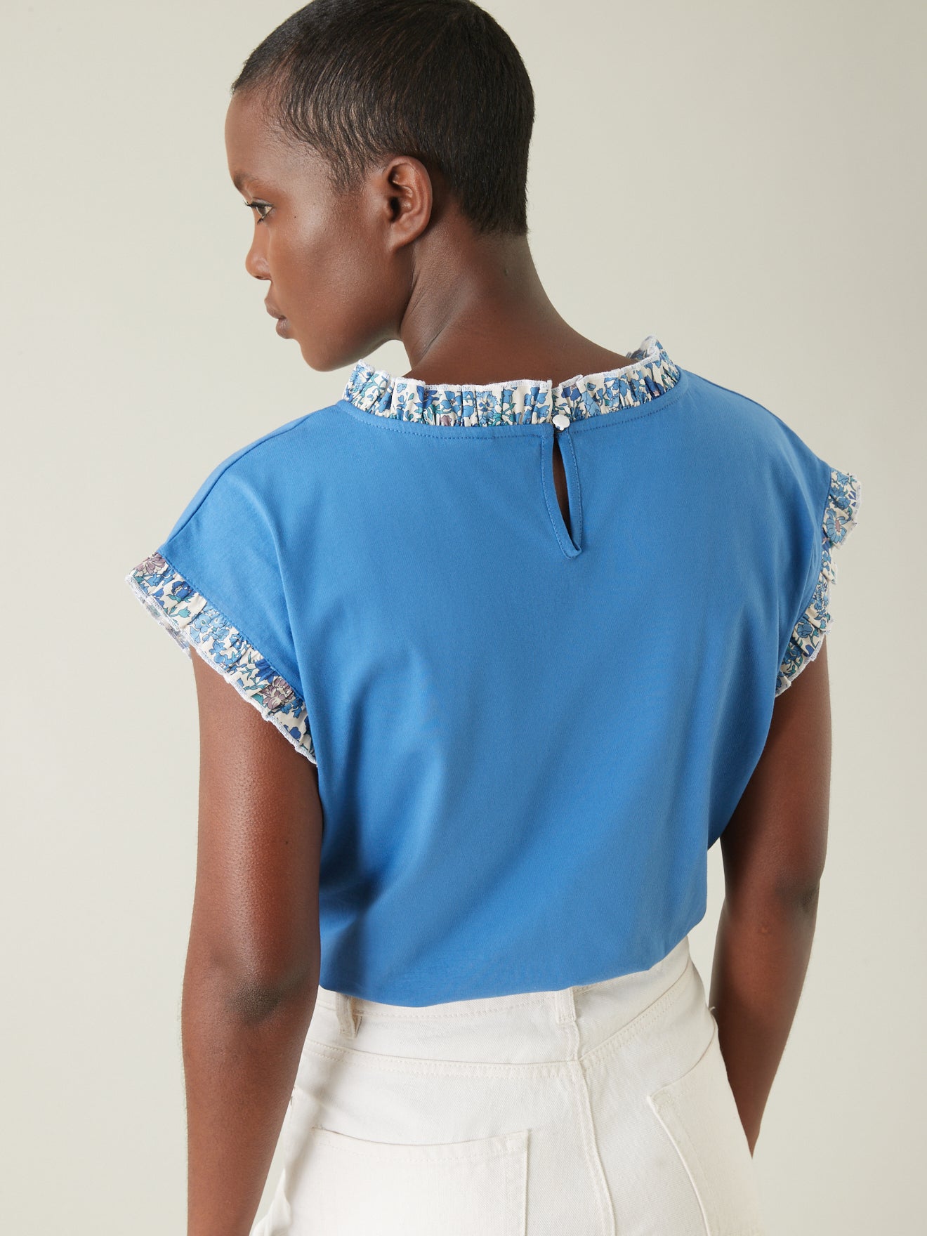 T-shirt froufrou en tissu Liberty - coton bio