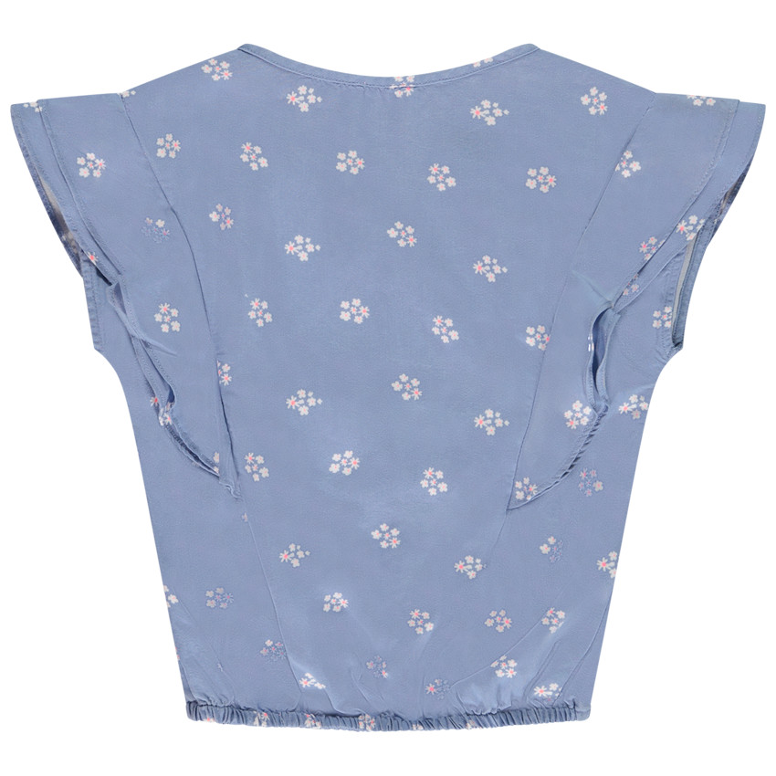 Chemise manches courtes imprimé fleuri pour fille
