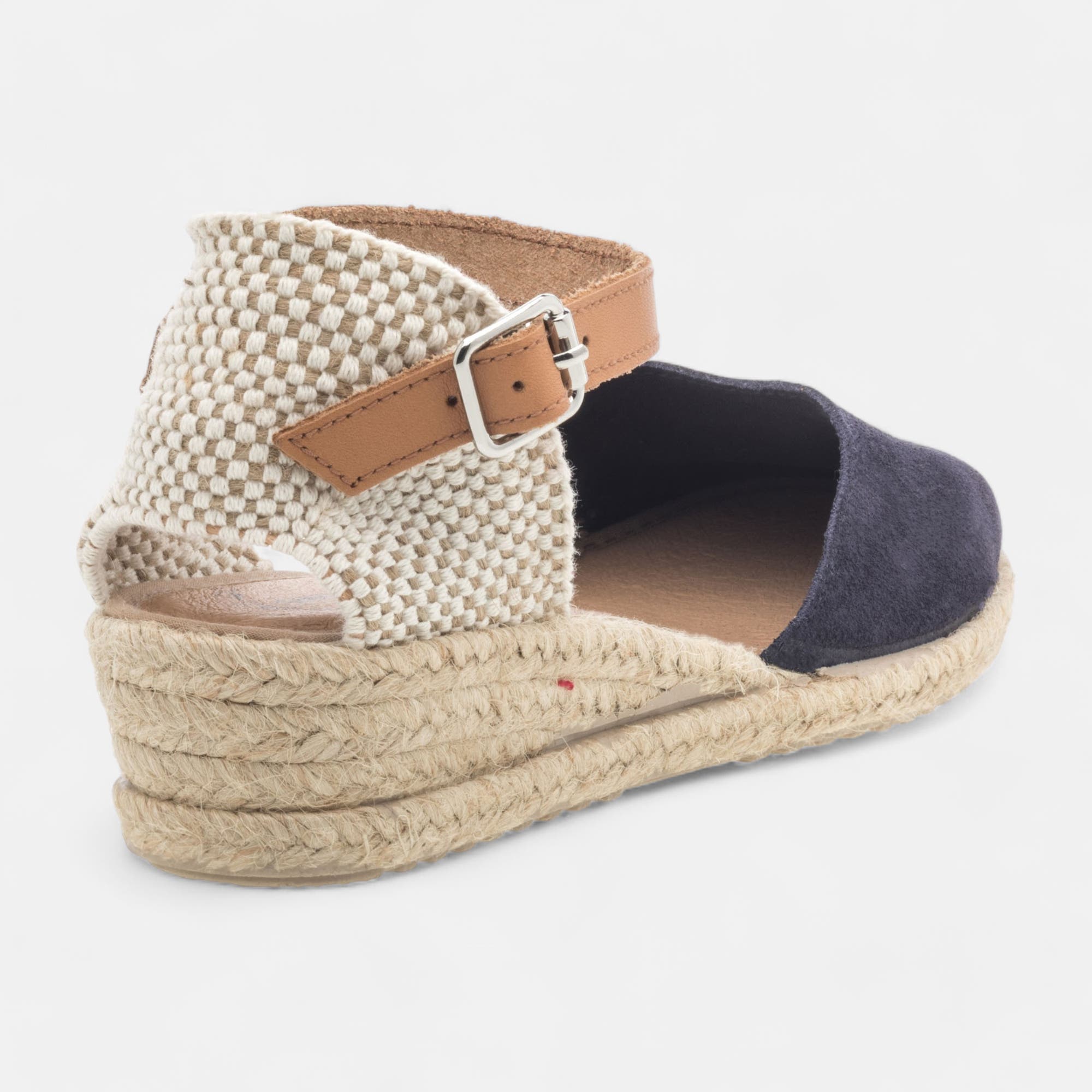 Espadrilles Femme en cuir bleu marine