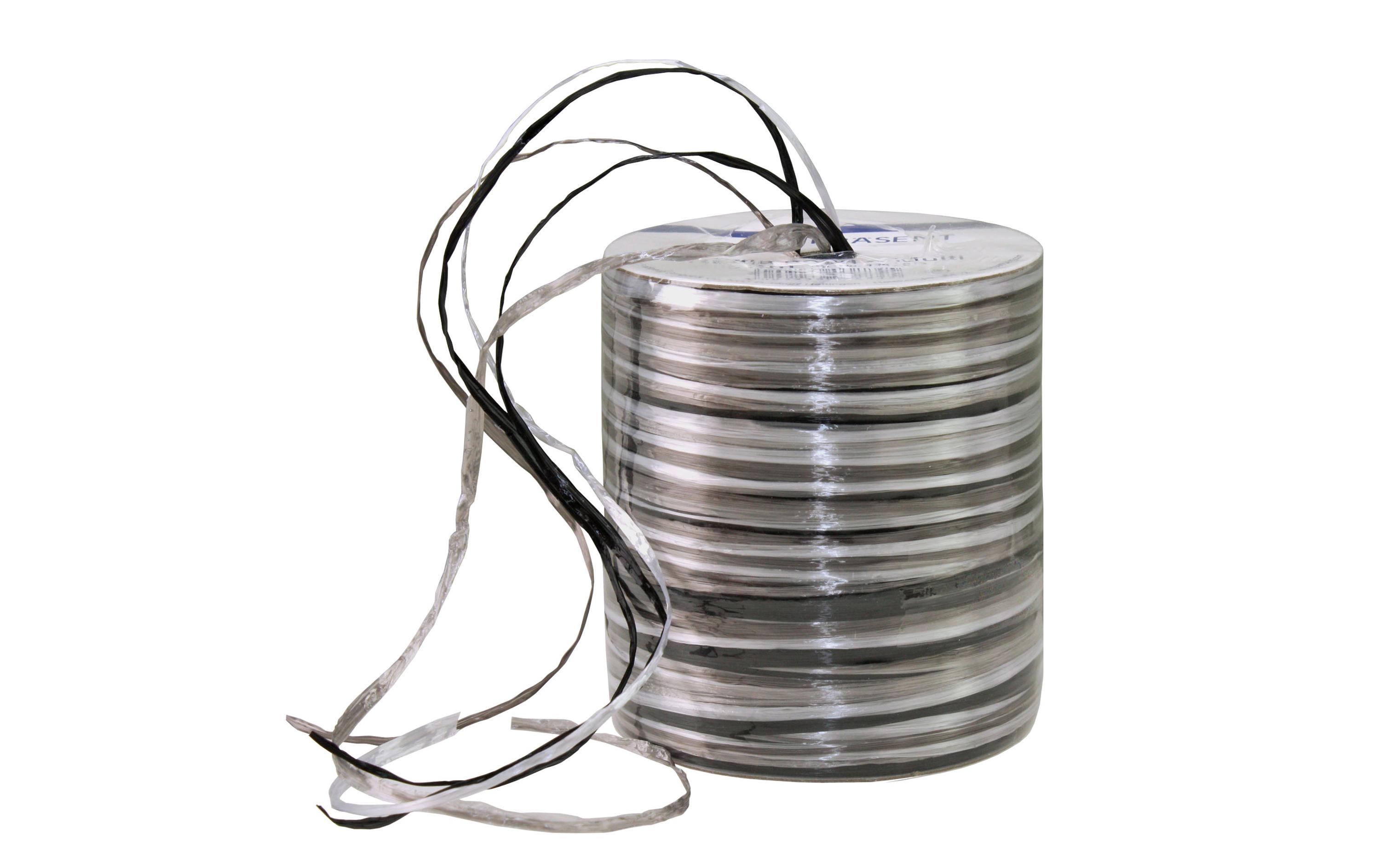 Geschenkband Raffia Pearl 50 m, Grau/Weiss/SchwarzBand für Geschenke