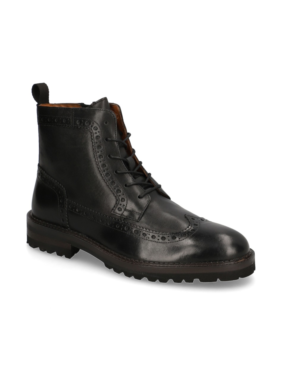 Glattleder Schnürstiefelette