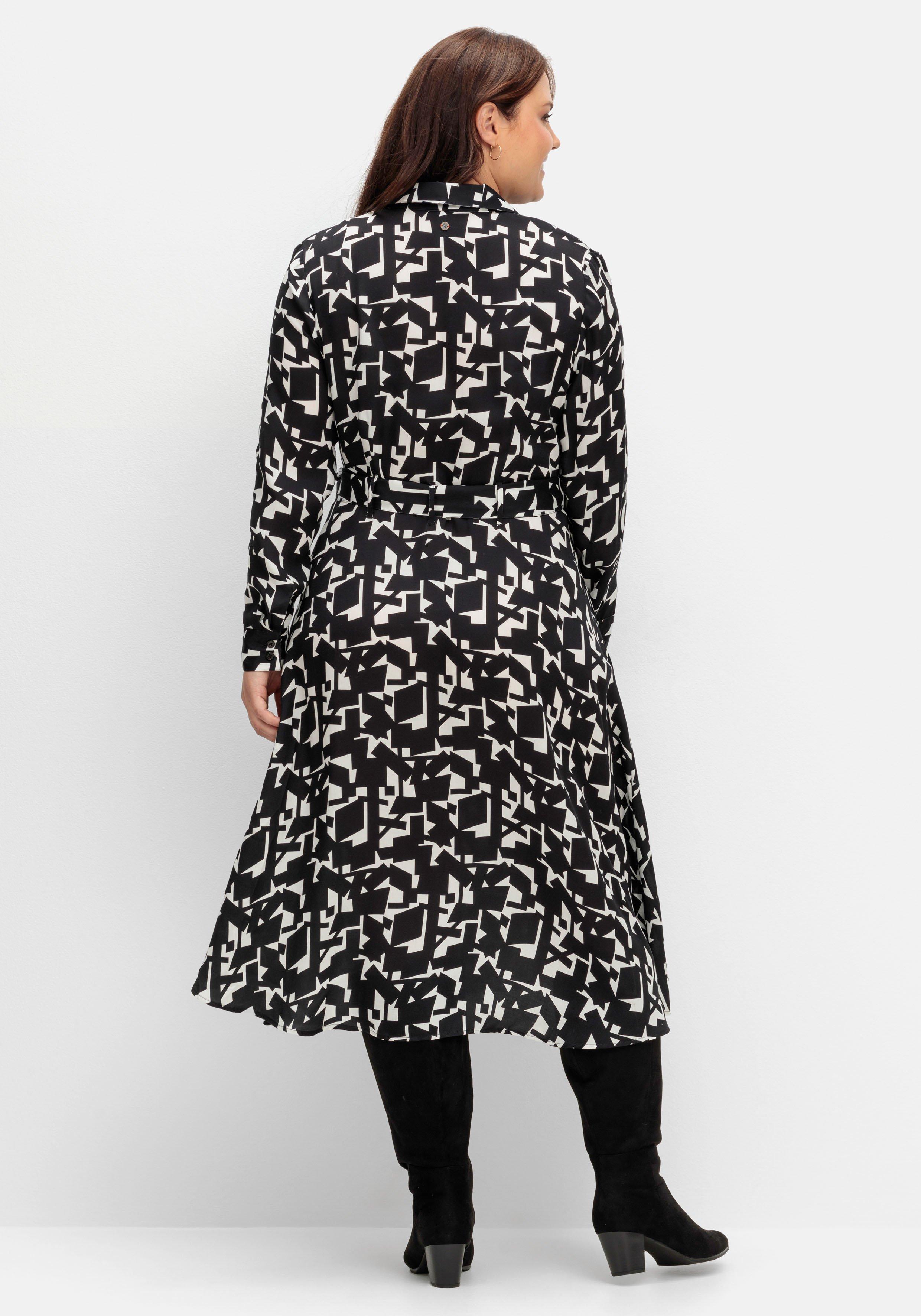 Hemdblusenkleid mit grafischem Alloverprint