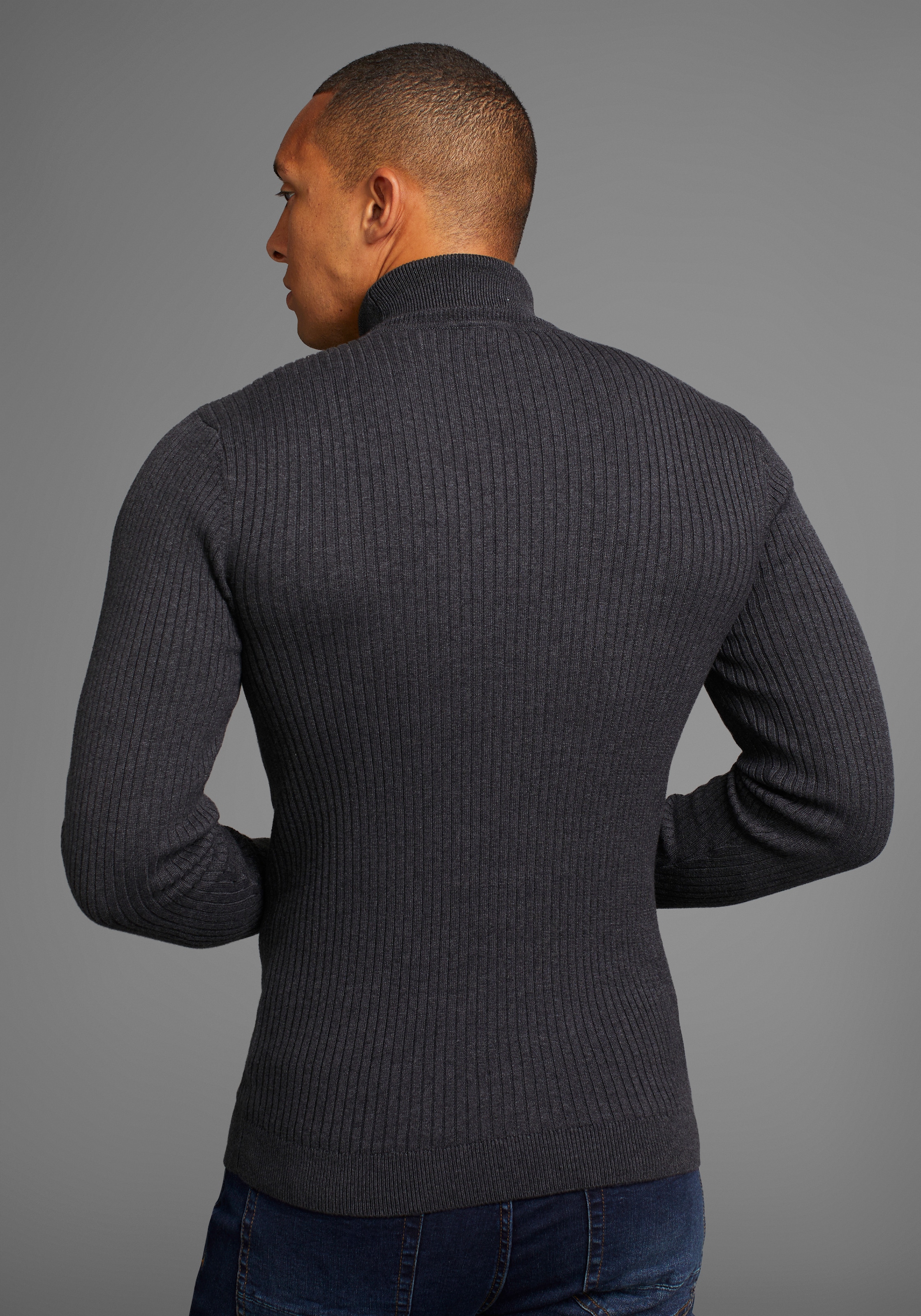 Bruno Banani Rollkragenpullover , in Rippenqualität
