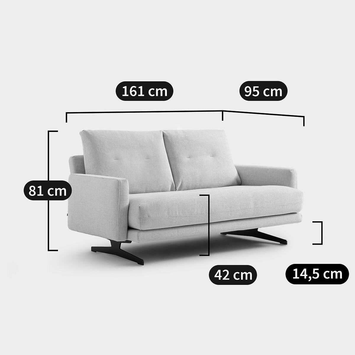 AM.PM<br>Sofá de 2 lugares em algodão reciclado, Delicado