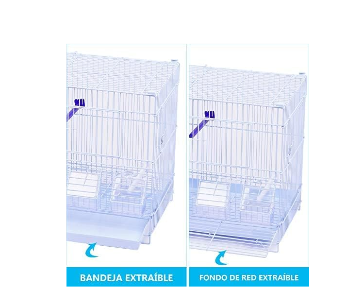Gaiola metálica para criação de pássaros com comedouro. Gaiolas para pássaros. Gaiola metálica para criação de pássaros 39 * 26 * 34 cm