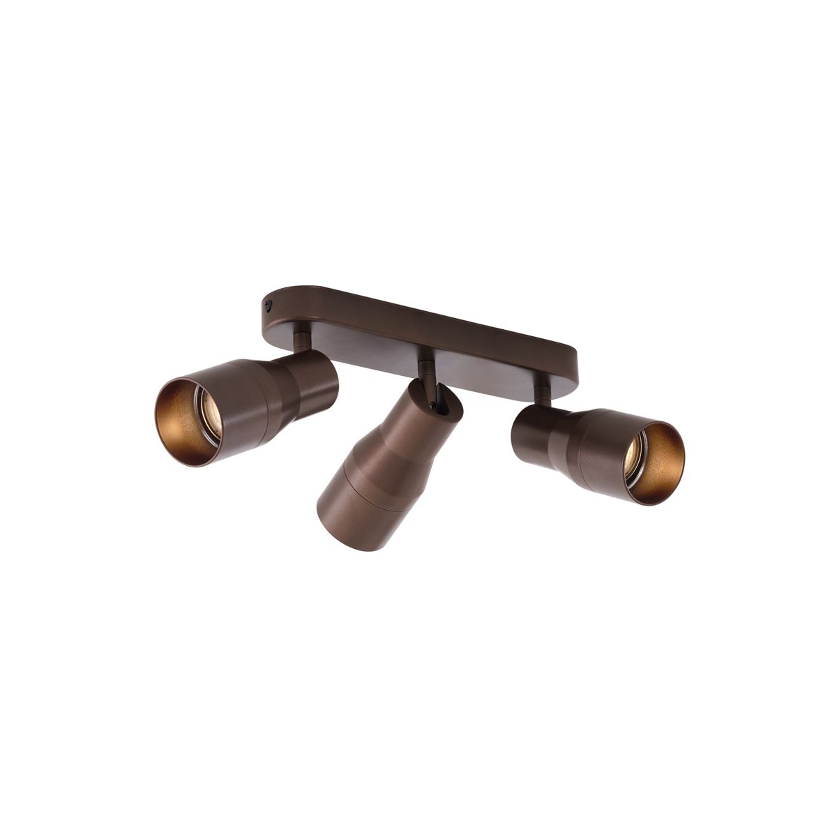 Afgeronde plafondspot donker brons GU10 50mm 3-lichts - Stanley