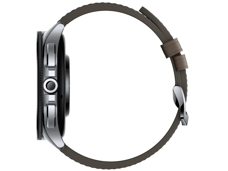 [OUTLET] - Xiaomi Watch 2 Pro - 46 mm - sølv rustfrit stål - smart ur med rem - læder - brun - håndledsstørrelse: 135-205 mm - display 1.43