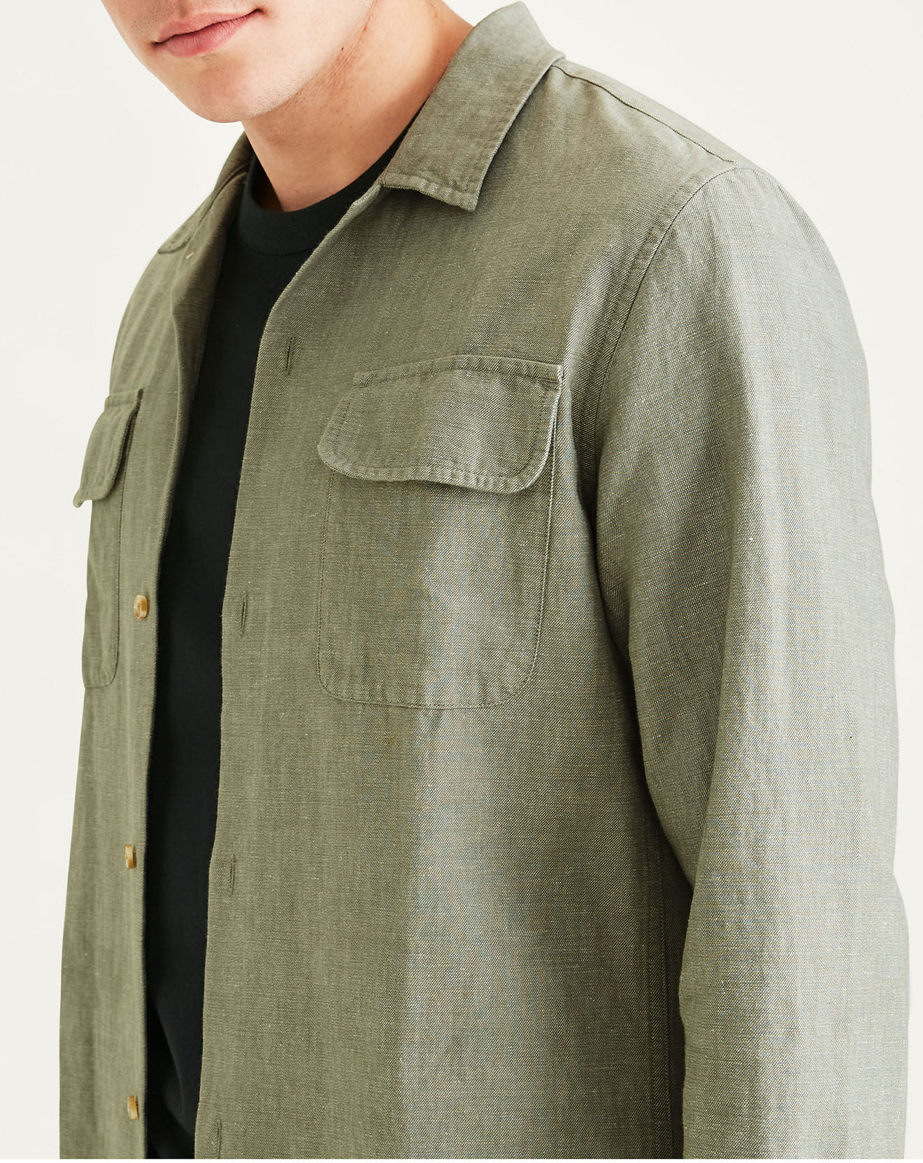 Dockers Chemise classique LS Camp kaki clair/gris
