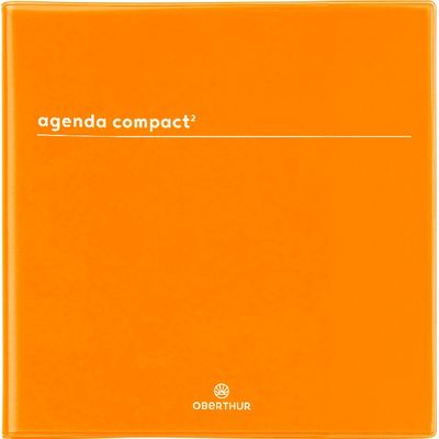 Agenda Boréal Compact² - 1 semaine sur 2 pages - 16,5 x 16,5 cm - moutarde - Oberthur