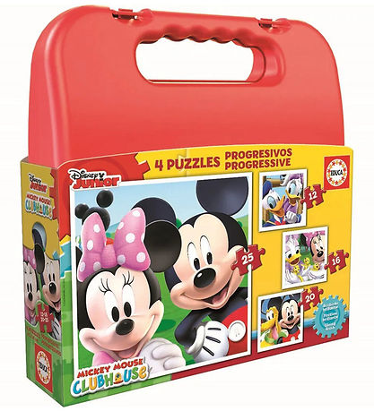 Educa Puzzlespiel - 4 Verschiedene - Mickey Mouse Clubhaus