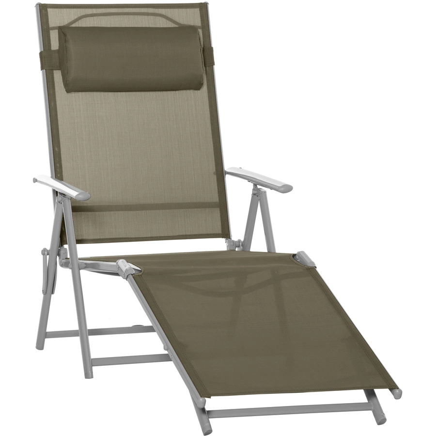 Outsunny Gartenliege mit Kissen grau, silber