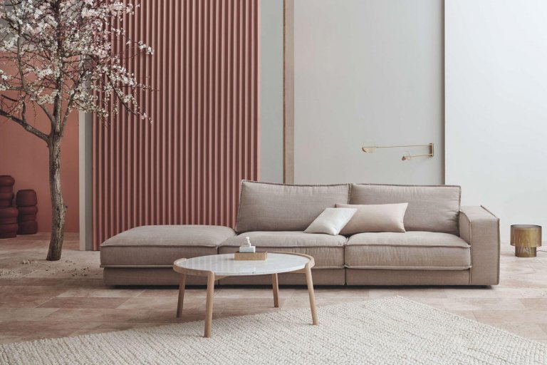 Bolia Mix salontafel Ø65 zand Travertine