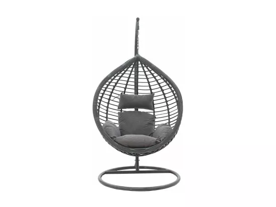 fauteuil suspendu balancelle de jardin carla métal coussin gris
