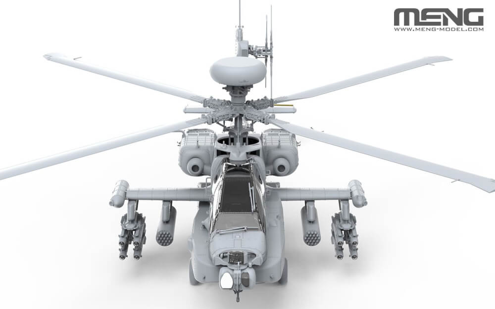 MENG 1/35 AH-64D Apache. Plastikmodellbausatz eines US-amerikanischen Kampfhubschraubers.
