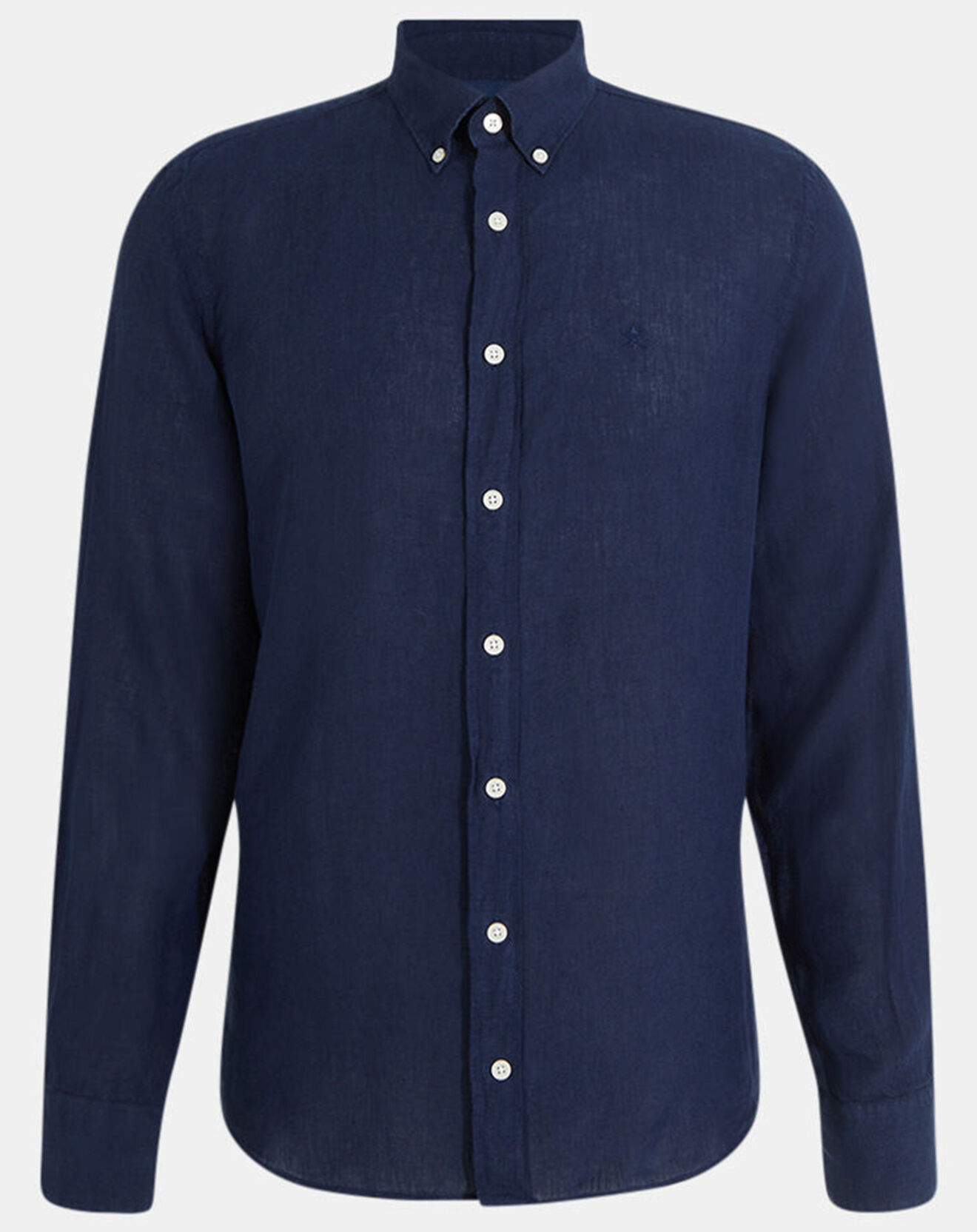 Hackett London Chemise 100% Lin Slim Fit bleu foncé