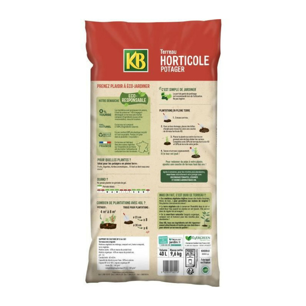- terreau horticole potager uab 40l