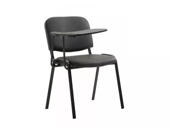 Chaise de salle à manger - Similicuir & Métal noir mat - Noir - Ken mit Klapptisch