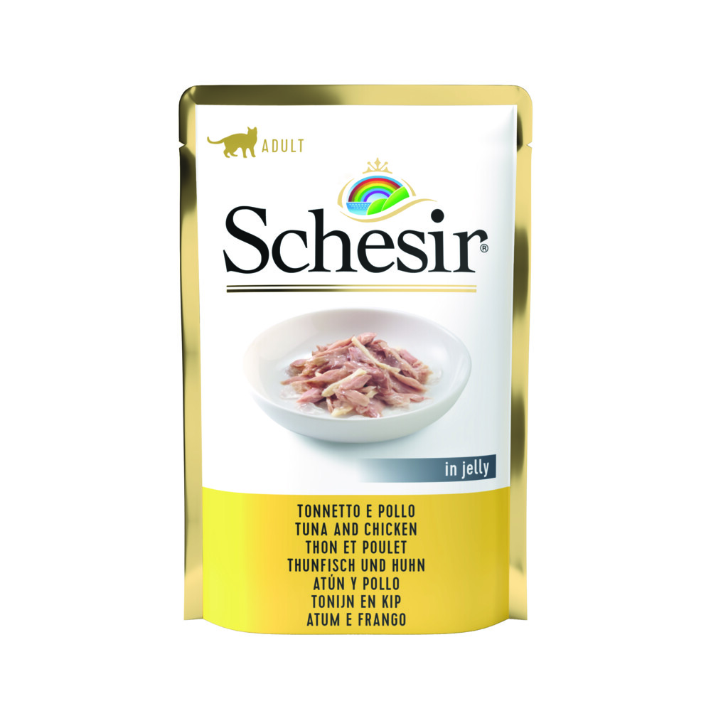 Schesir Kattenvoer Pouch Tonijn - Kip in Gelei85 gr